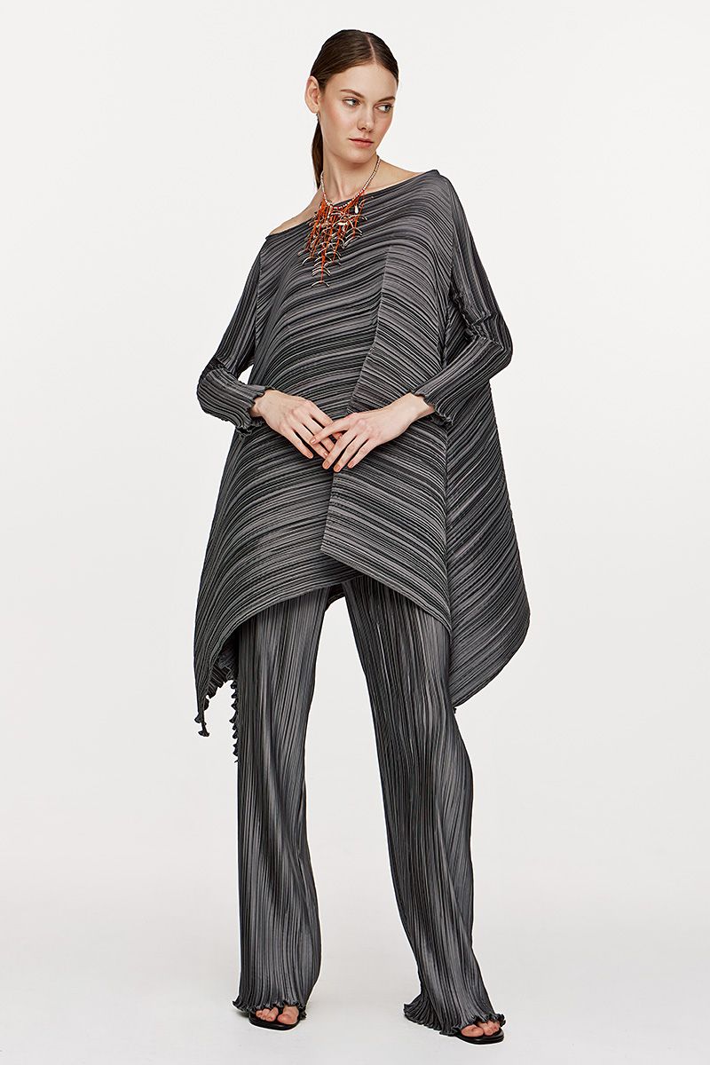 Oversized tunic in anthracite