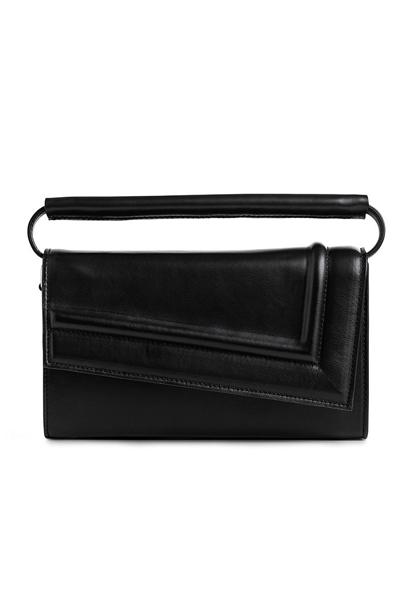 Structured shoulder bag in black 