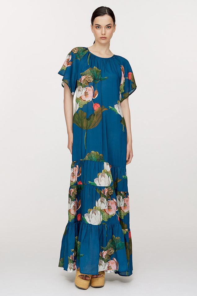 Μάξι φόρεμα με floral prints