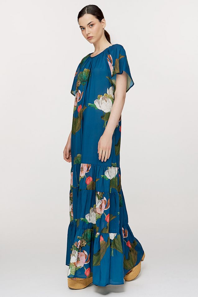 Μάξι φόρεμα με floral prints