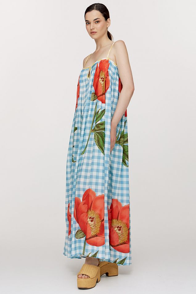Μάξι floral printed φόρεμα 