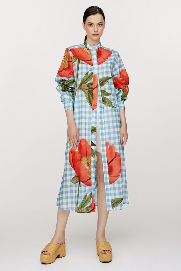 Shirt dress με floral prints