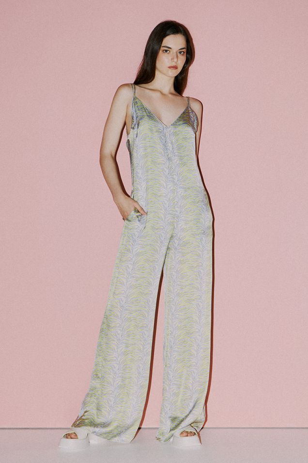 jumpsuit in silk and viscose satin
