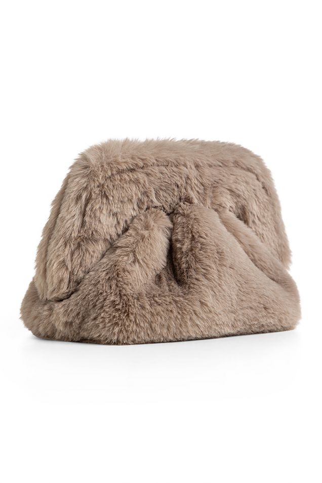 Small clutch from vegan shearling