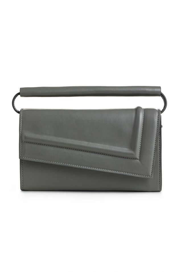 Structured shoulder bag in grey