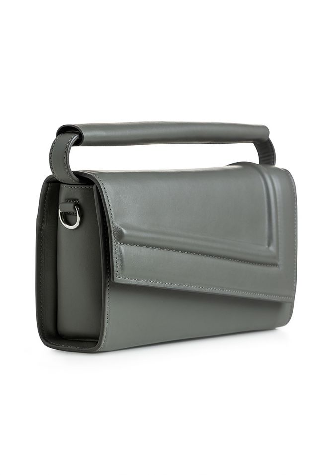 Structured shoulder bag in grey