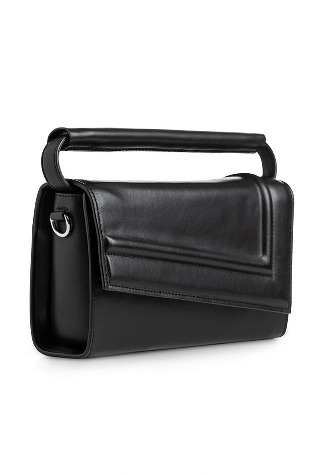 Structured shoulder bag in black 