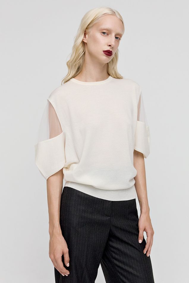 Off-white wool blouse 