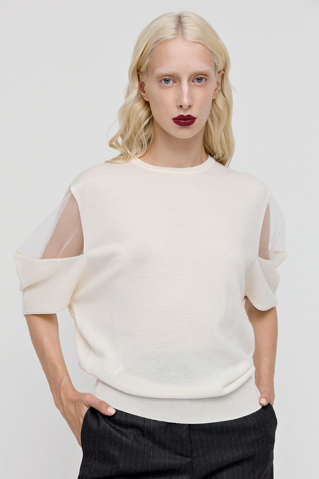 Off-white wool blouse 