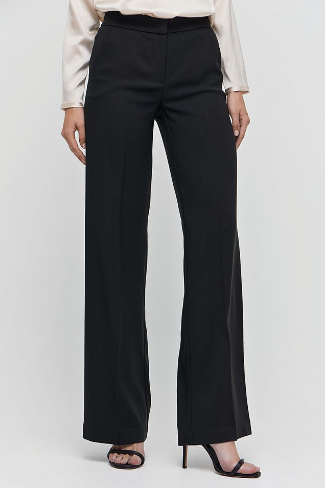 Wide-leg pants in crepe satin 