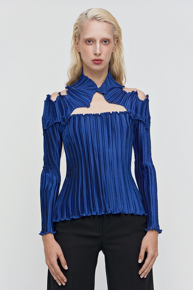 Pleated off-shoulder top