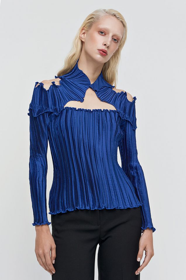 Pleated off-shoulder top