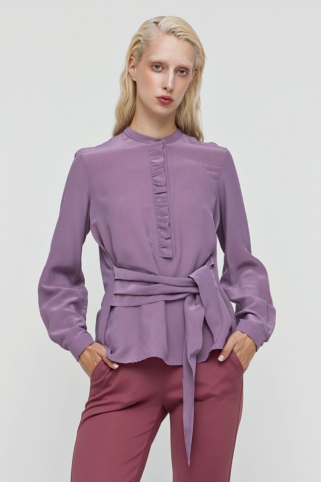 Silky shirt in lavender