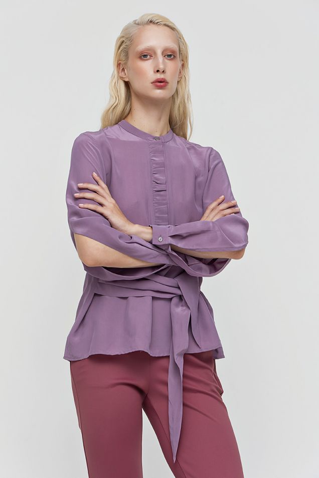 Silky shirt in lavender