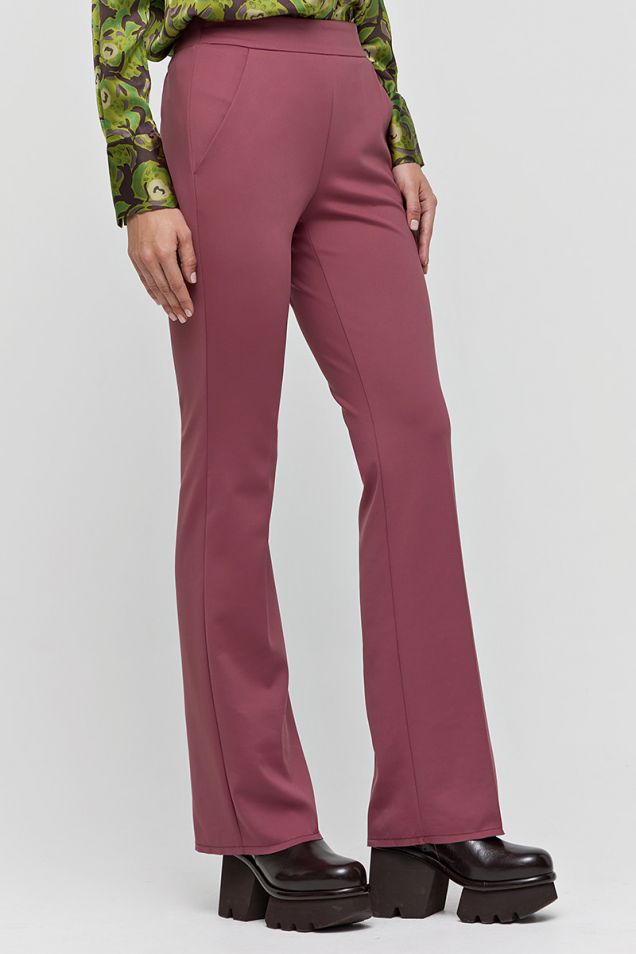 Flared trousers in stretch technical jersey