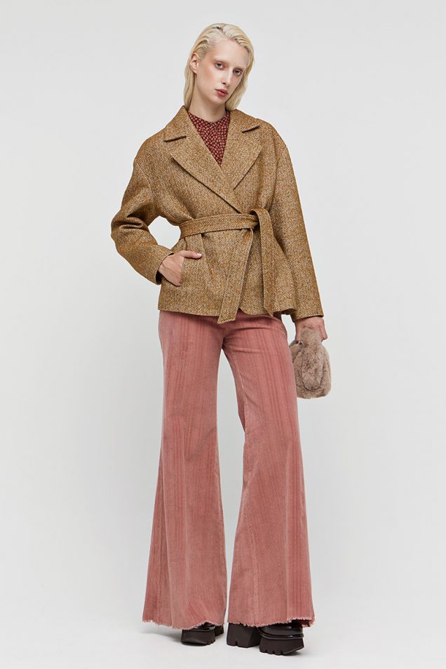 Flared pants in velvet corduroy